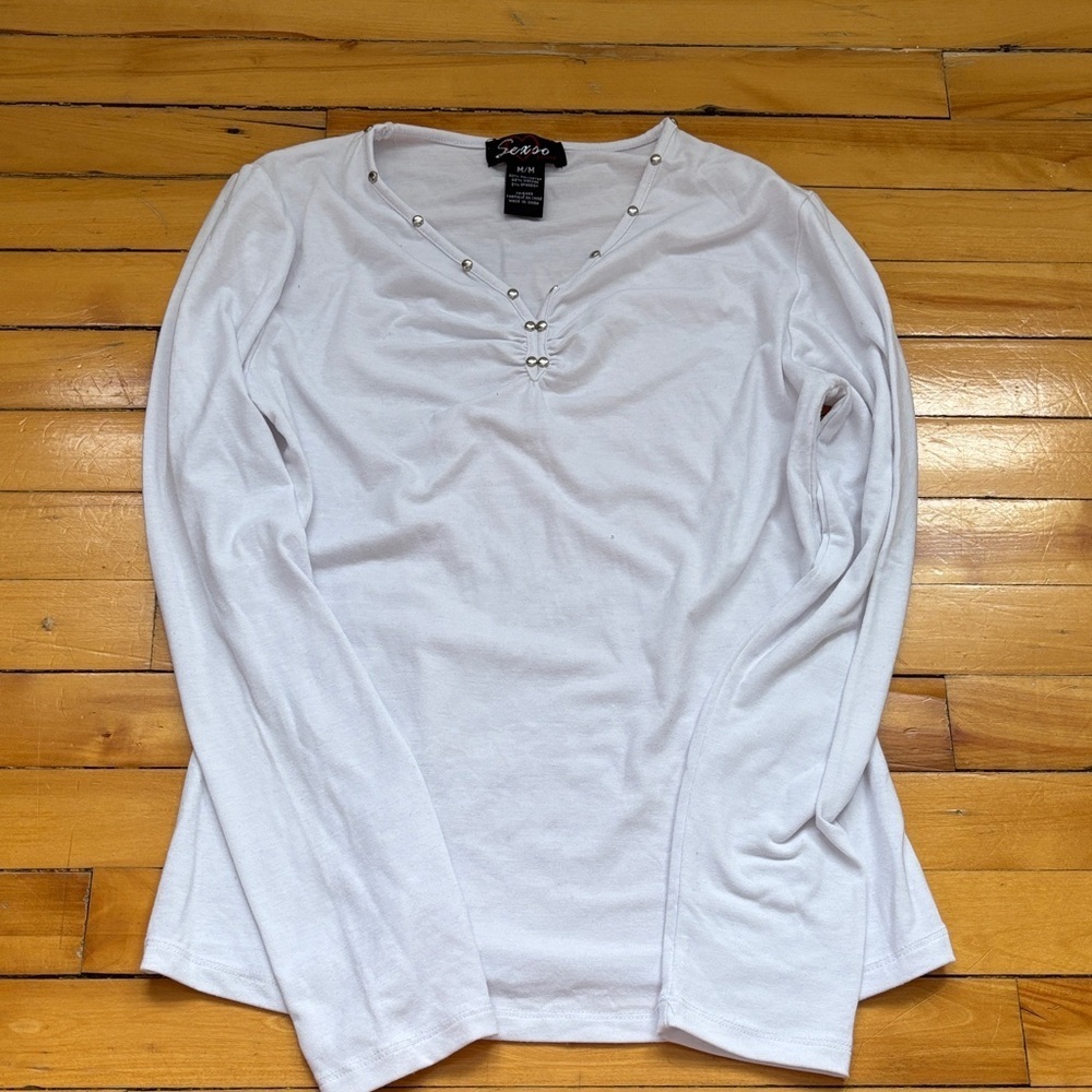 🎉4/30$🎉 Y2K Style Women's White Long Sleeve Top